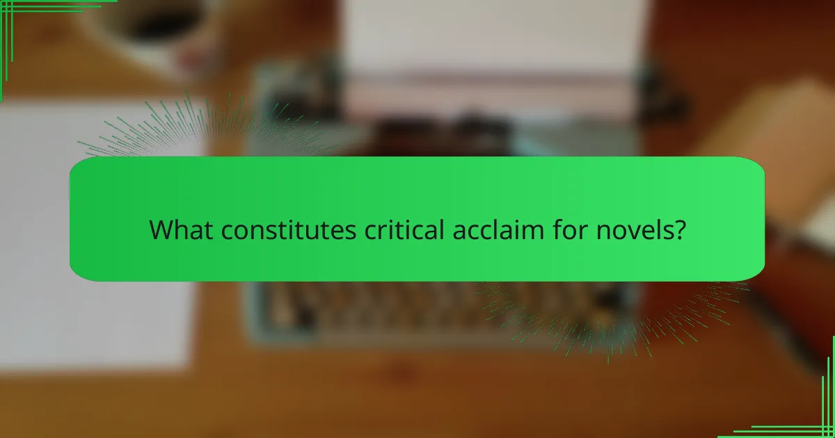 What constitutes critical acclaim for novels?