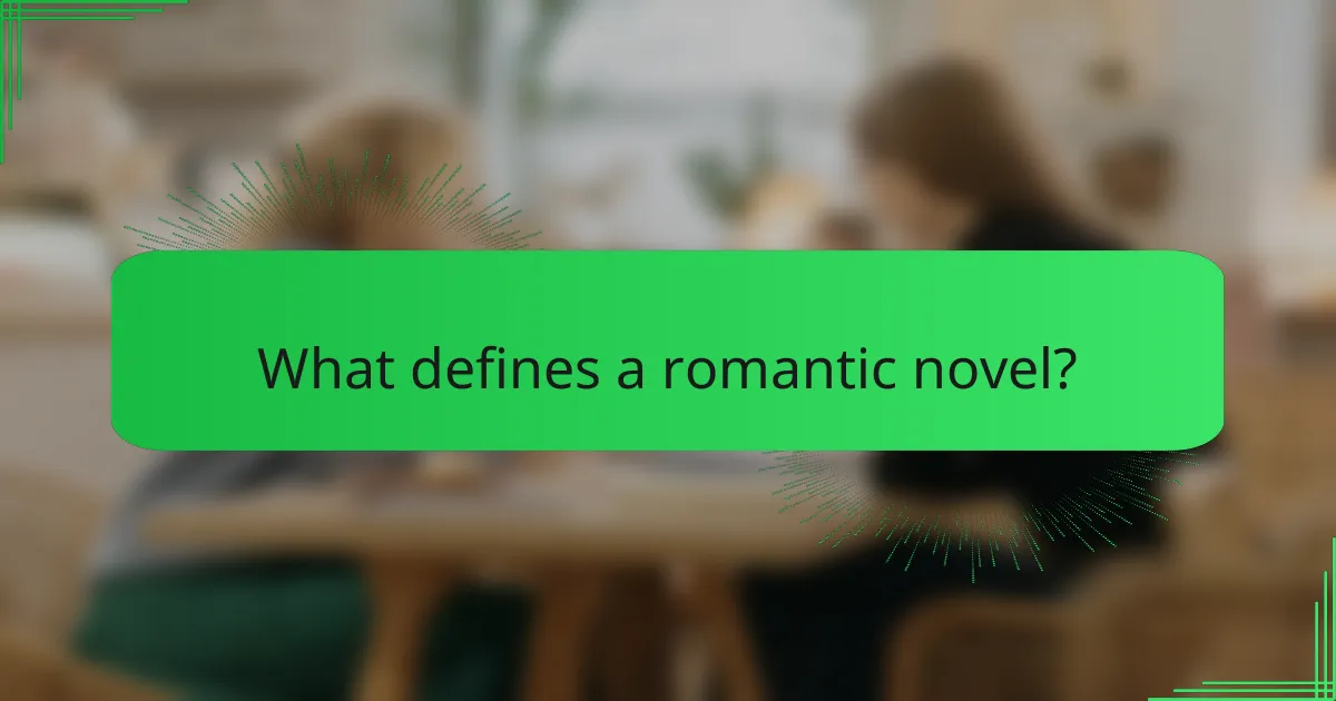 What defines a romantic novel?