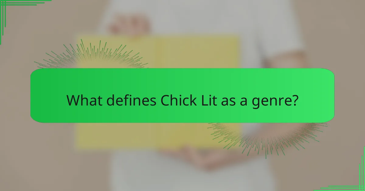 What defines Chick Lit as a genre?