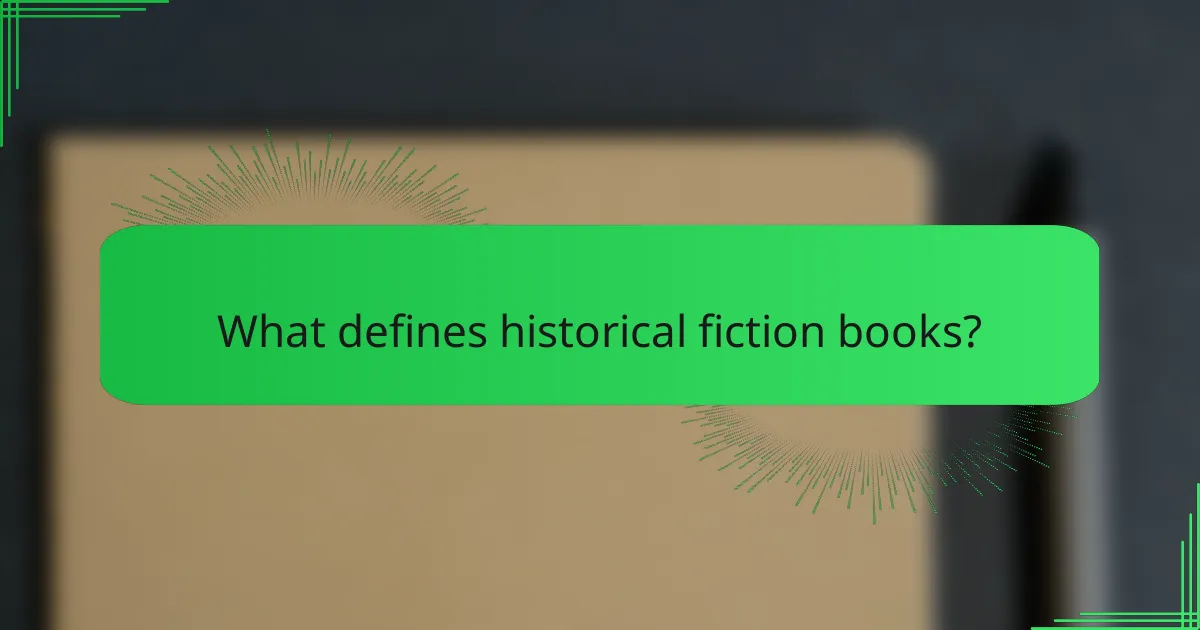 What defines historical fiction books?