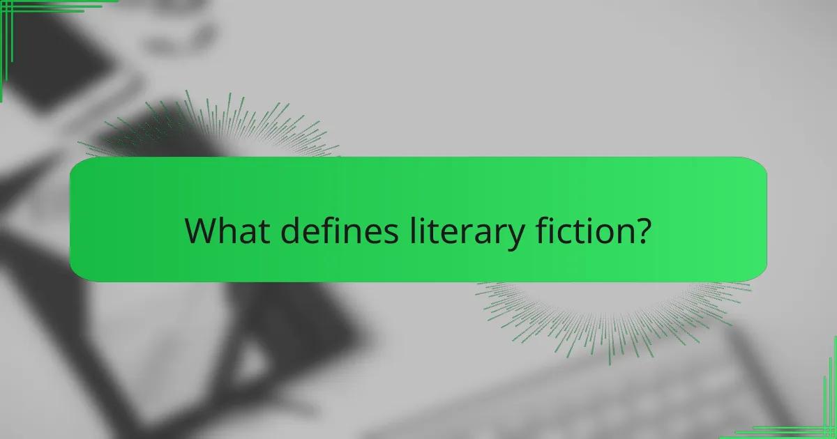 What defines literary fiction?